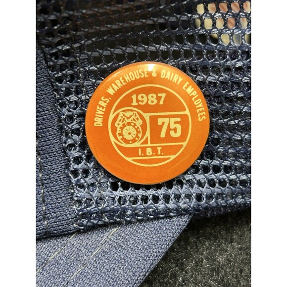 Vintage 80's Scrambled Eggs Teamsters Local 75 Green Bay Snapback Hat/Cap Blue - Picture 10 of 12